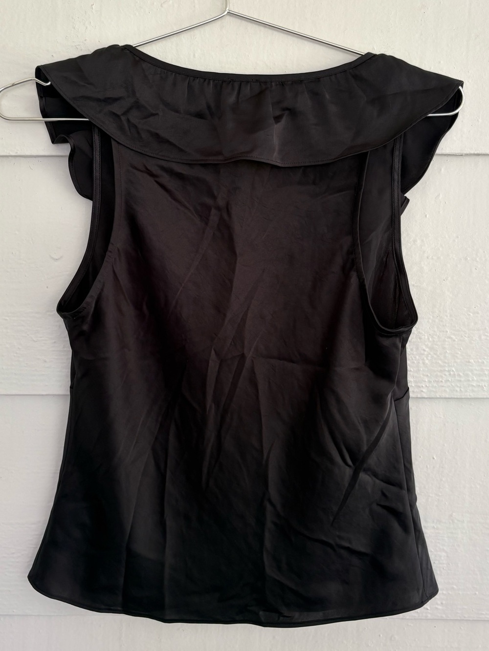 Wilfred Aritzia Women’s XS Black Ruffle Tie Front Sleeveless Tonka Blouse Top - Picture 3 of 6
